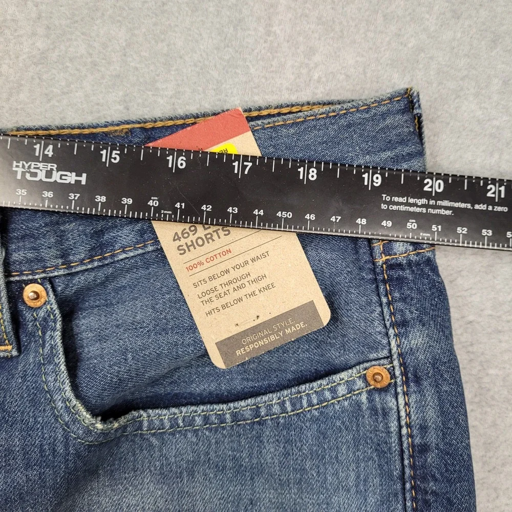Levi's 469 Loose Denim Shorts Mens 40x12 Blue Cotton Casual NWT